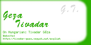 geza tivadar business card